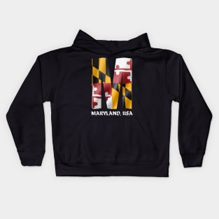 MARYLAND STATE FLAG AND MARYLAND M DESIGN Kids Hoodie